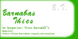barnabas thies business card